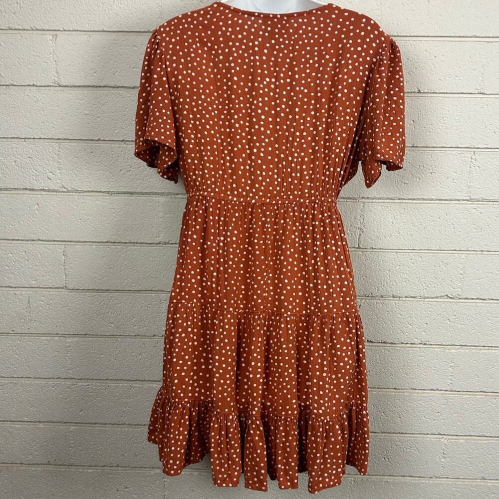 Angie Polka Dot Brown Dress size L - Picture 2 of 8